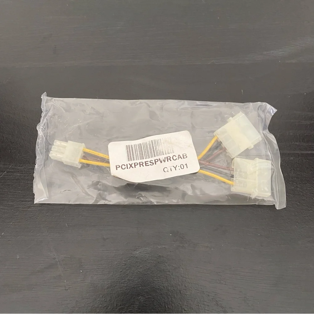 NWT Molex Power Dual 4 to 6 Pin Video Card Adapter Computer Cable Sealed